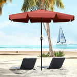 2.7m Patio Umbrella With Crank Garden Parasol | Red