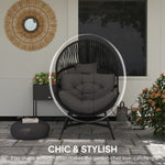 Standing Rattan Garden Egg Chair With Headrest