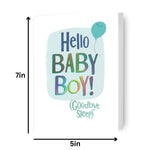New Baby 'hello Baby Boy! (goodbye Sleep)' Card Official Product