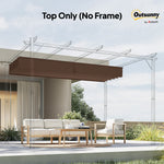 2.55x2.5m Pergola Cover Replacement For 3x3m Frame Brown