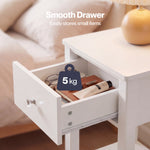 Levede Bedside Table Narrow Modern End Table Drawer & Shelf Bedroom White