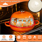 Enamelled Cast Iron Dutch Oven Bread Pot, 22cm (5.6l) | Orange