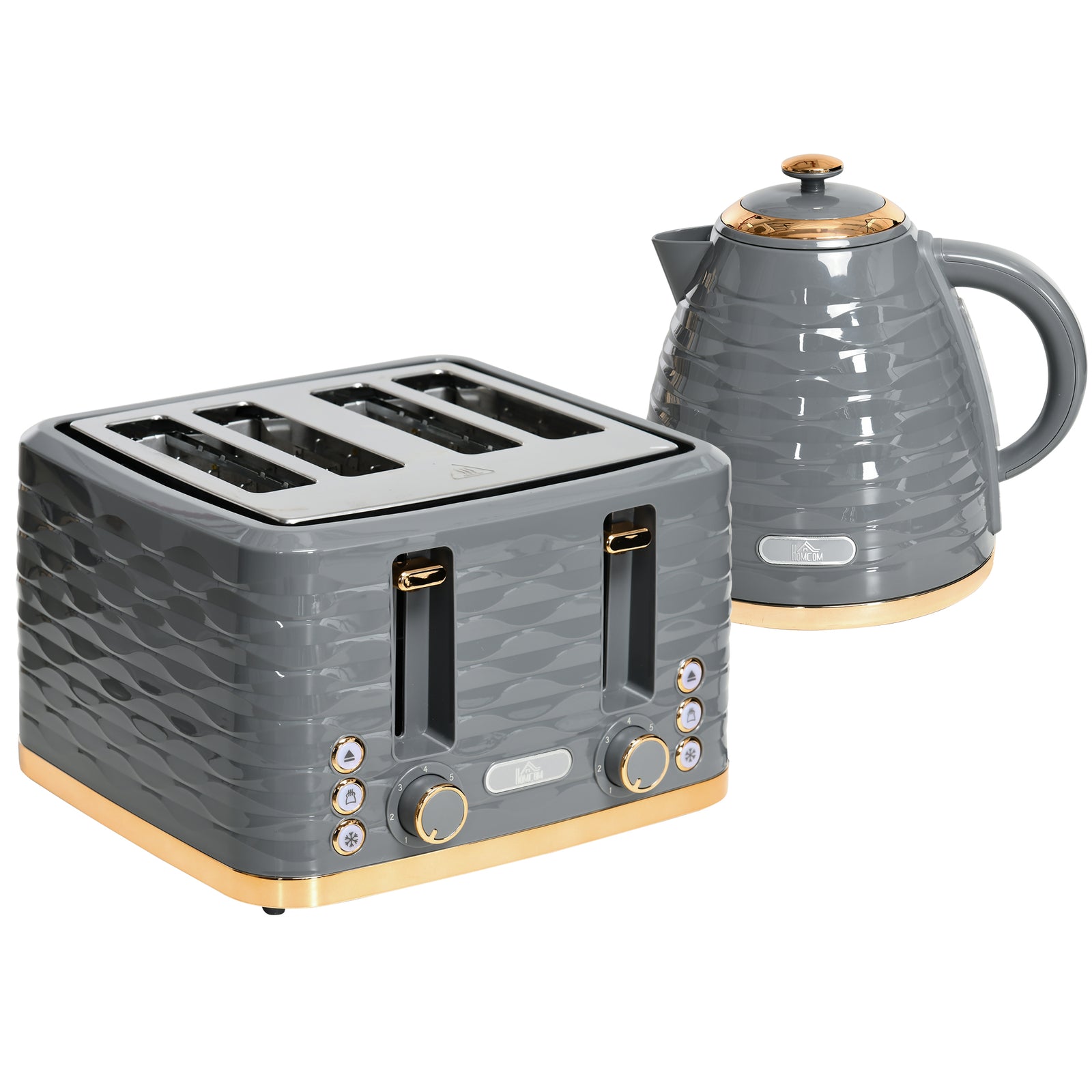 Kettle And Toaster Set 1.7l Boil Kettle And 4 Slice Toaster | One Size