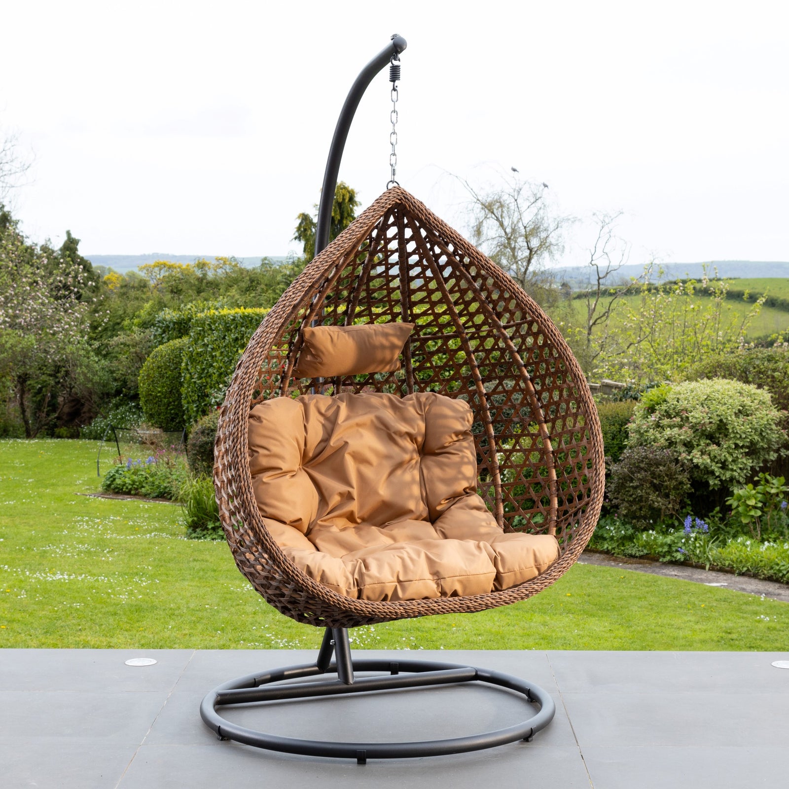 Henley Swing Egg Pod Chair | Brown