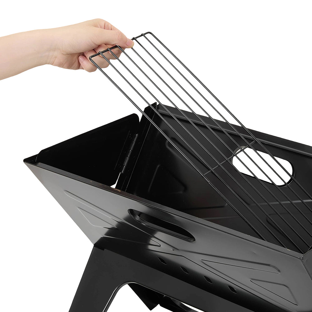 Living and Home Portable X-shaped Charcoal Grill Foldable Outdoor Bbq For Camping Tailgating