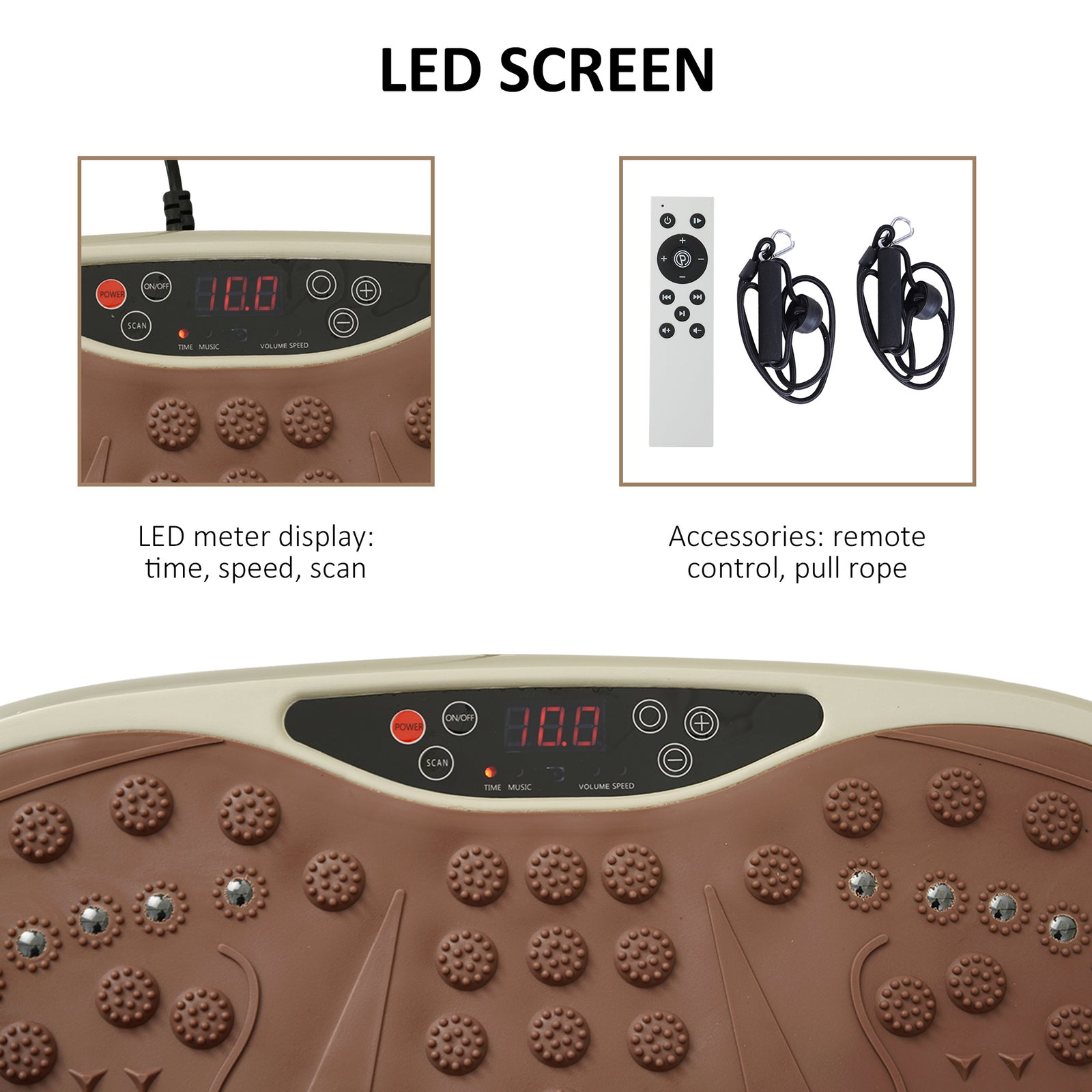 Vibration Plate Fitness Body Shaper With Music | Brown
