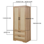 2-door Wardrobe With 2 Drawers | Natural