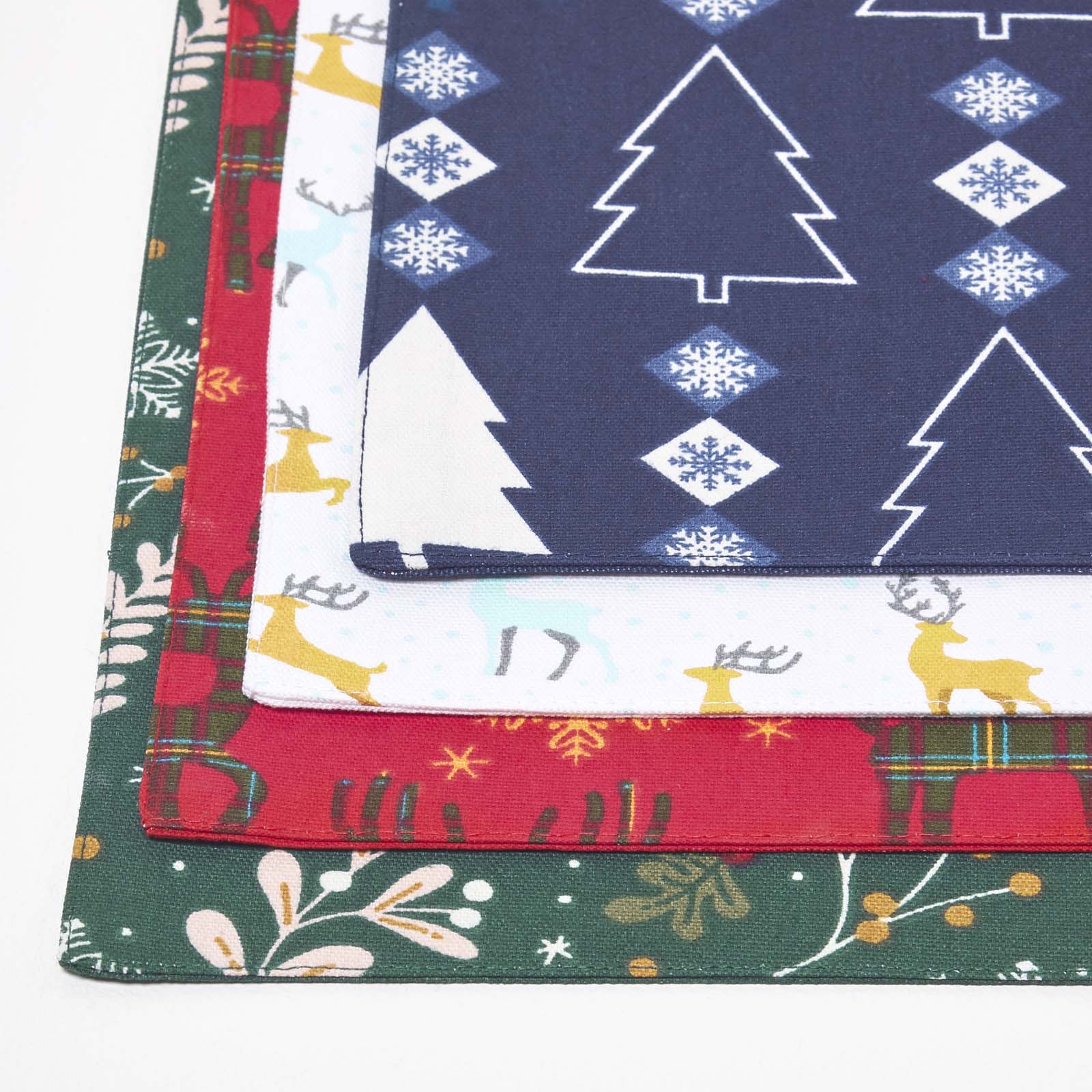 Majestic Stag Grey Christmas Placemats, Set Of 4
