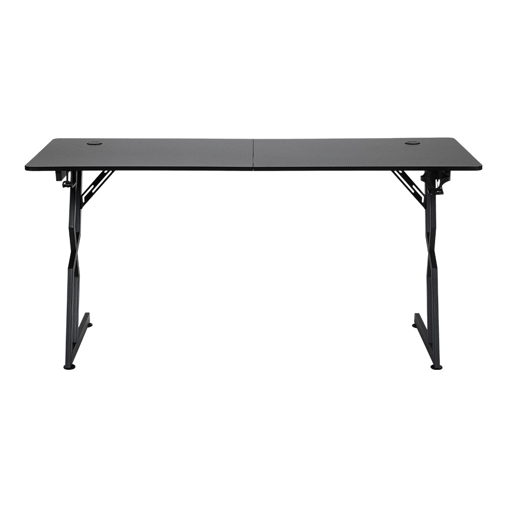 120cm/140cm W Gaming Desk With Mouse Pad, Cup Holder & Headphone Hook Sturdy Computer Table | Small | Black