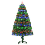 5ft Prelit Artificial Christmas Tree Fiber Optic Xmas Decoration, Green | 5ft | Green