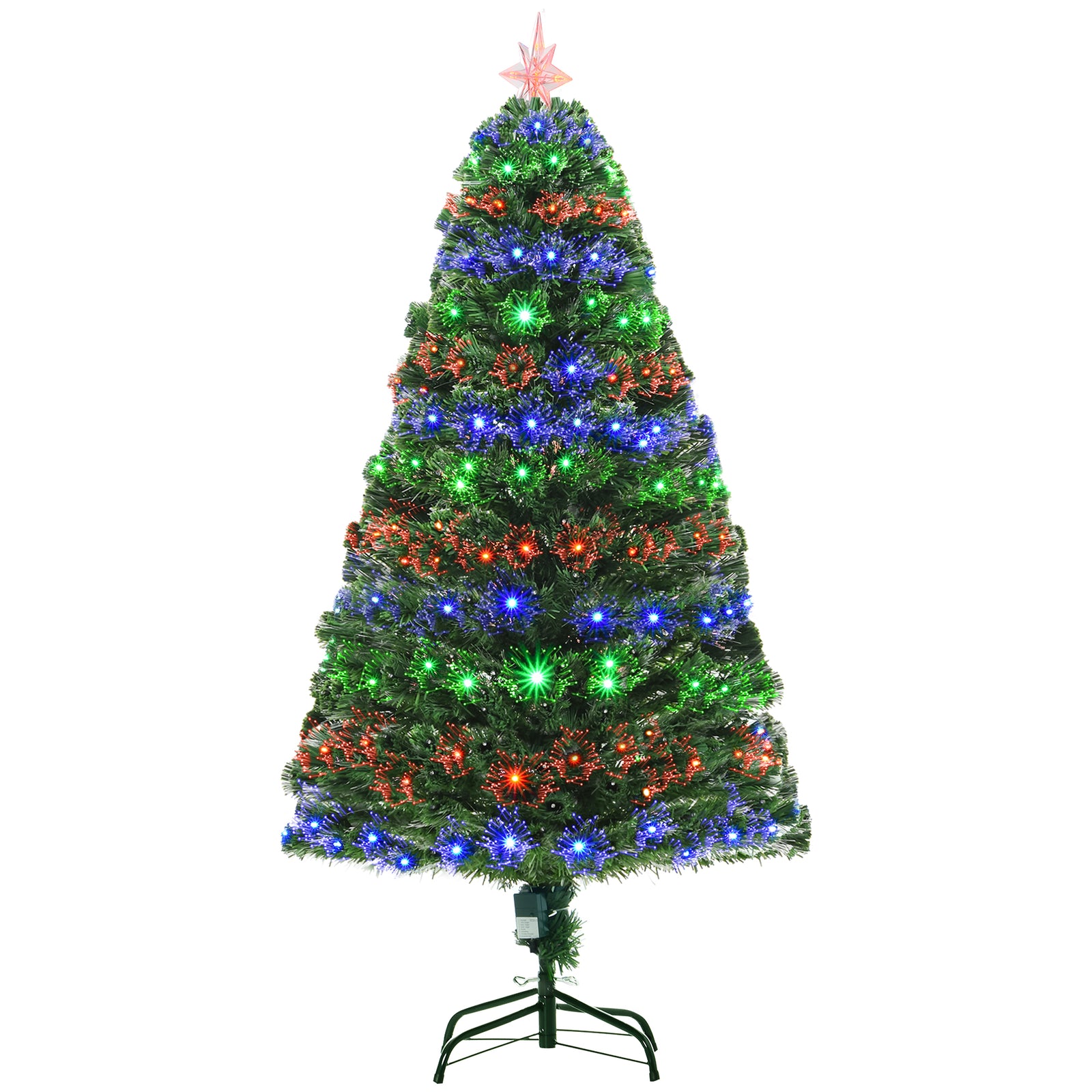 5ft Prelit Artificial Christmas Tree Fiber Optic Xmas Decoration, Green | 5ft | Green