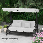 Waterproof Garden Swing Canopy Replacement 3 Seater | Light Grey