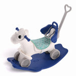 2-in-1 Kids Plastic Rocking Horse | Blue