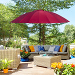 2.5m Curved Parasol With Metal Pole | Red