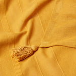 Cotton Rajput Ribbed Throw | 225cm x 255cm | Mustard