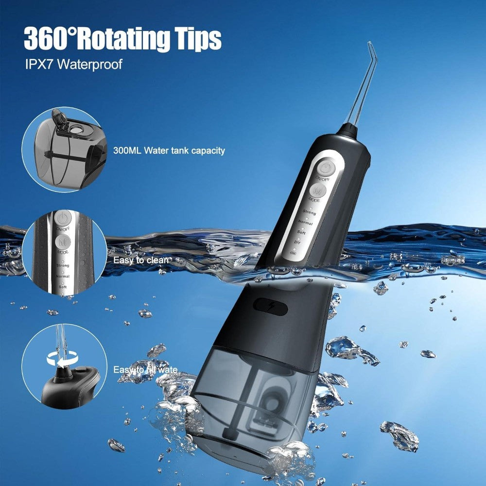 Dyzi Cordless Water Flosser – Rechargeable Oral Irrigator With 4 Modes  Usb Charging