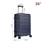 Rolling Hardshell Luggage Travel Suitcase 24" | Blue
