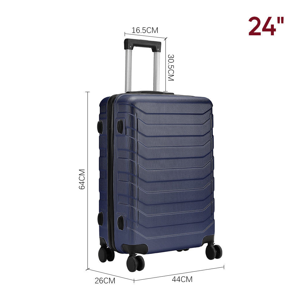 Rolling Hardshell Luggage Travel Suitcase 24" | Blue