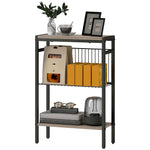 Side Table W/ Storage, Small Table For Living Room, Bedroom | Gray