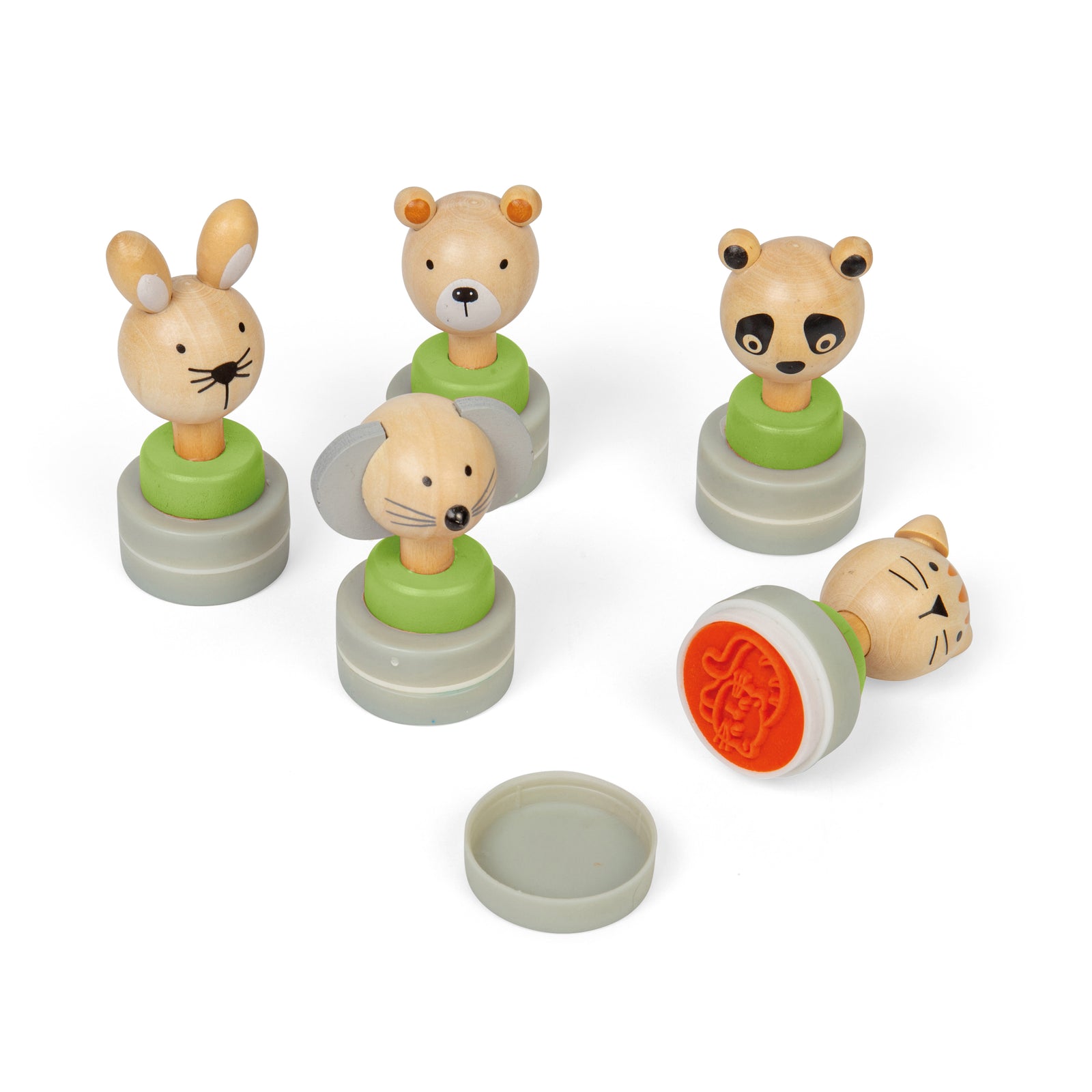 Wooden Ink Stampers - 5 Animal Stamps