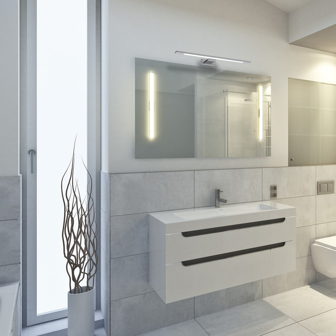 Shine Chrome Led 7w Wall Lamp Stylish Polished Chrome Light With Ip44 Rating Perfect For Mounting Above A Bathroom Mirror
