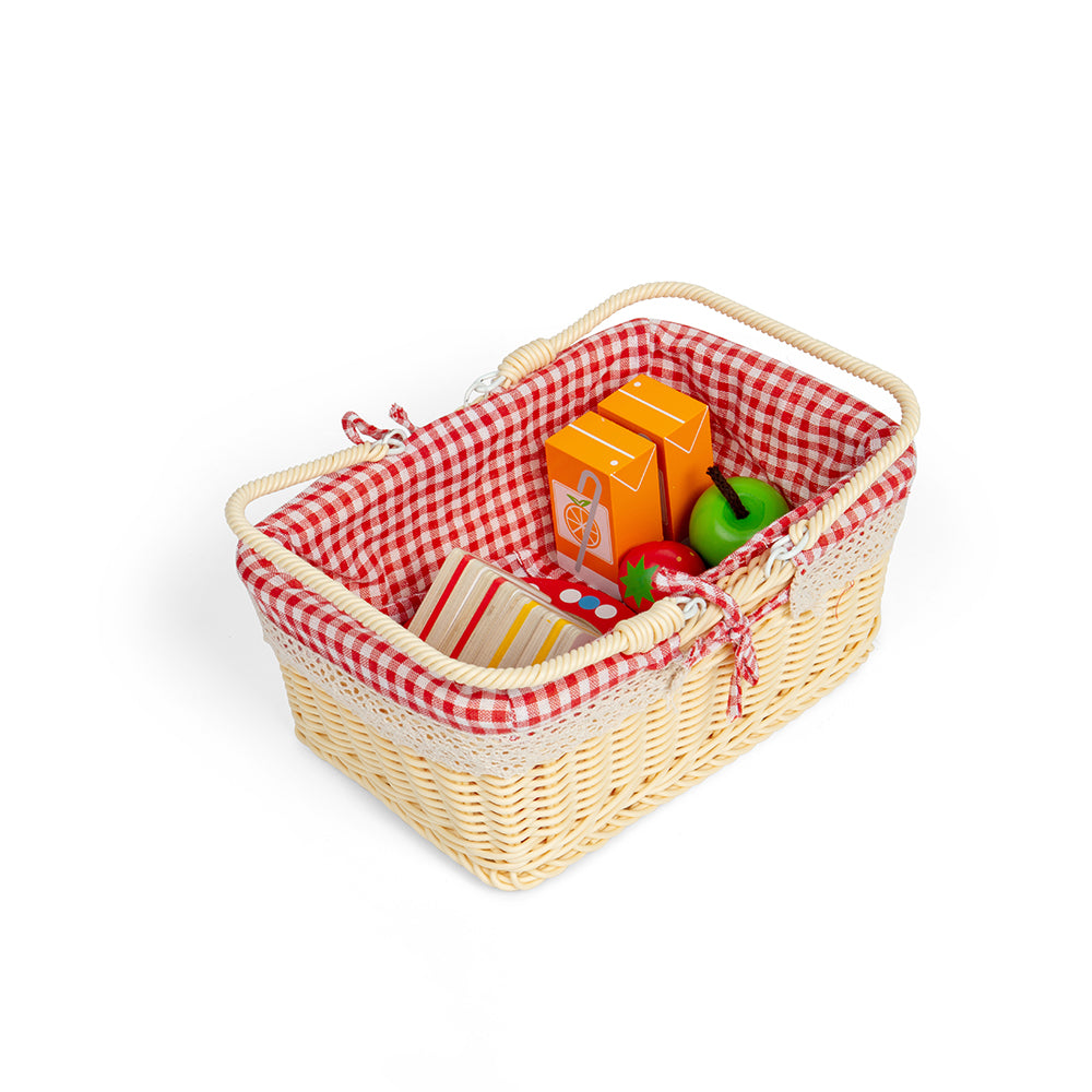 Wicker Picnic Basket, Complete With Blanket & Play Food