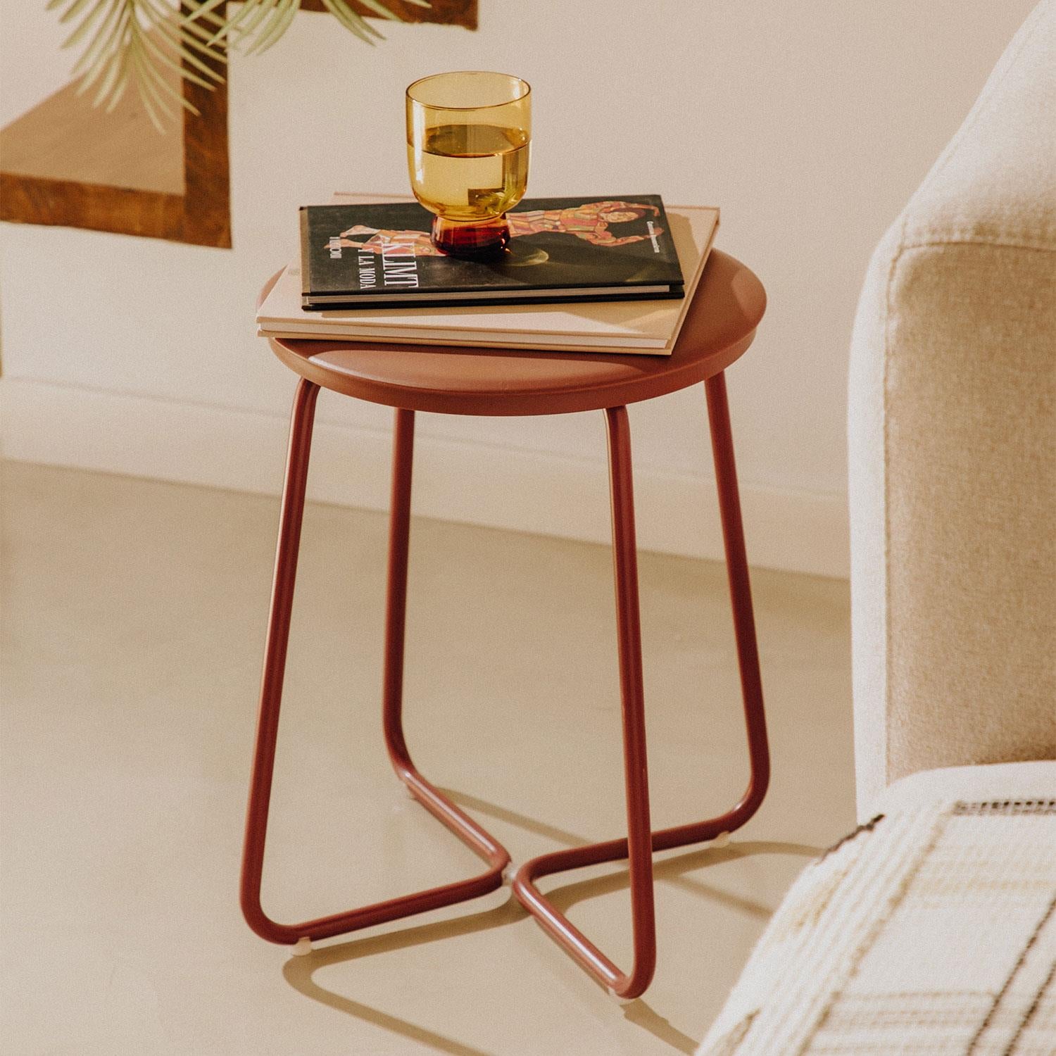 Multi Functional Stool, Small Side Table, White, Geyser Collection