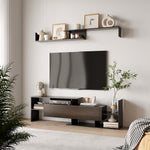 Tv Cabinet Wall-mounted Shelf Open | Black
