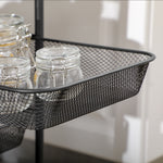 Storage Trolley Rolling Utility Cart With 4 Mesh Basket