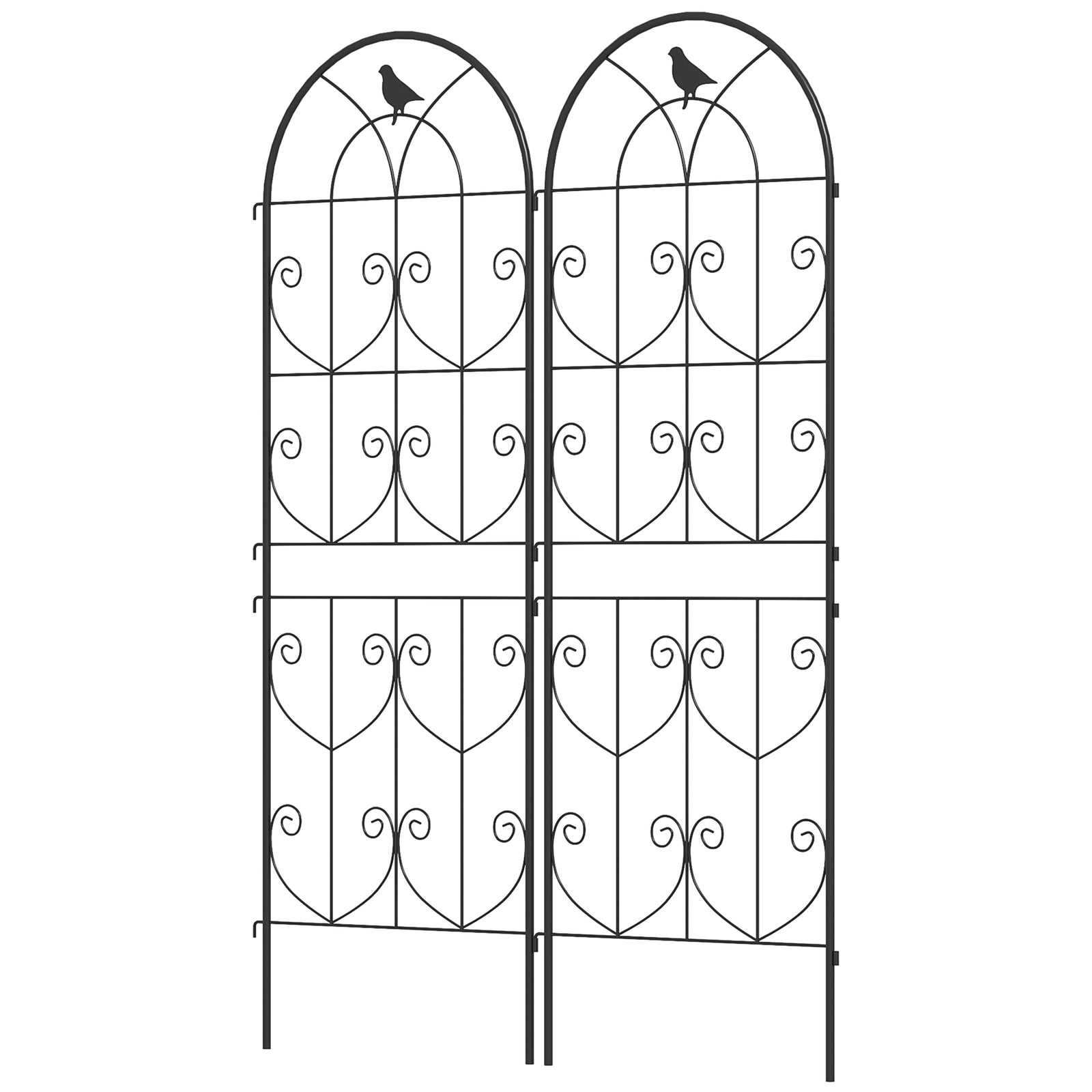 Set Of 2 Metal Garden Trellis, Outdoor Trellis Panels