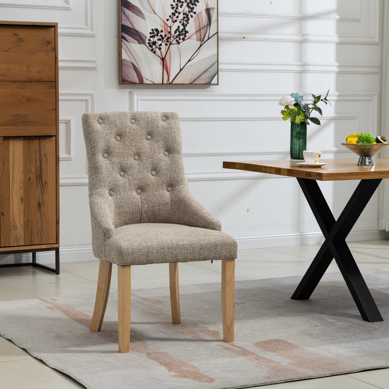 Set Of 2 Ravenna Fabric Dining Chairs | Brown
