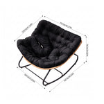 Modern Rocking Chair with Cushion – Compact | Black