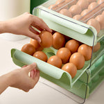Double-layer Transparent Egg Storage Drawer Box | Light Green