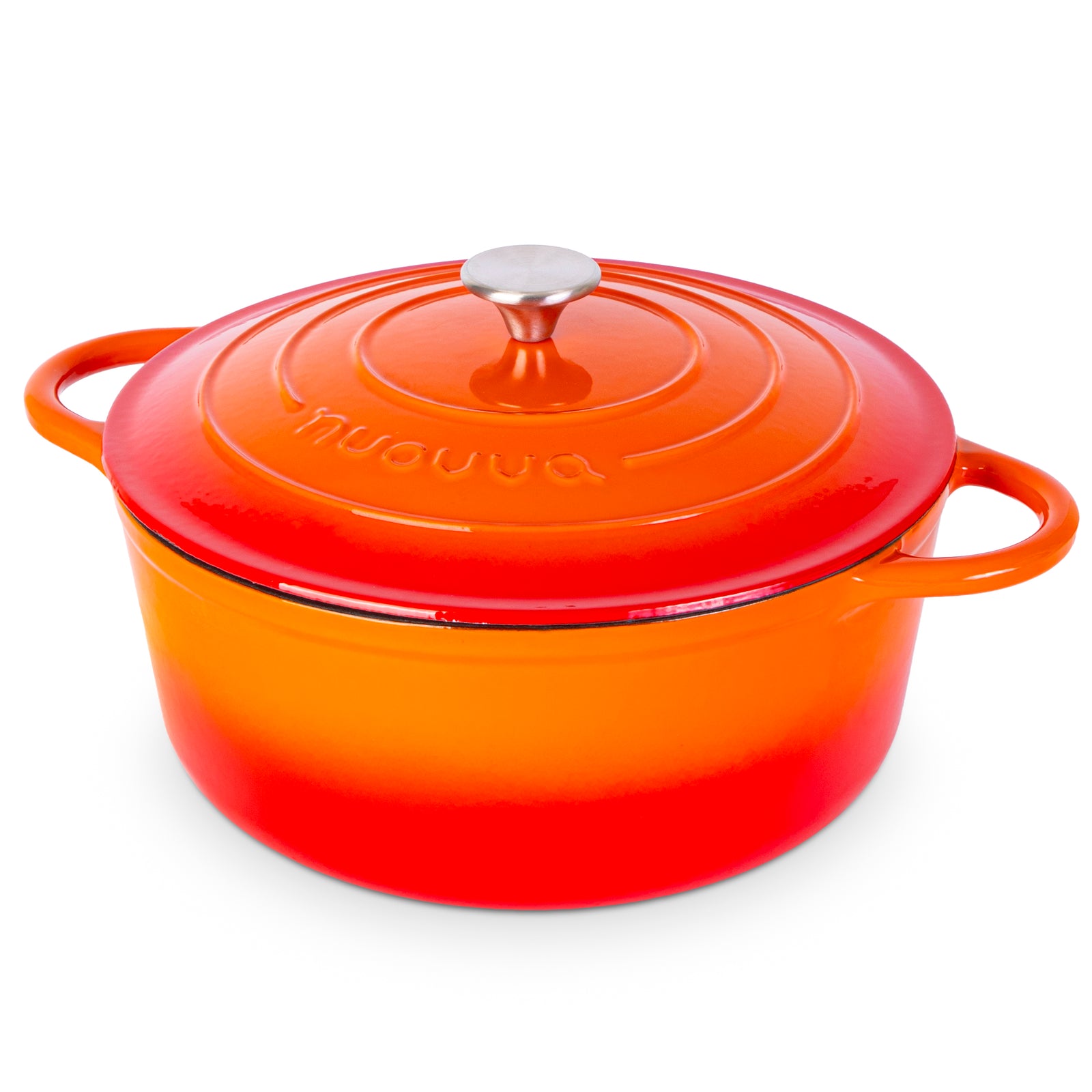Cast Iron Dutch Oven Casserole Pot With Lid - 30cm (6.9l) | Orange