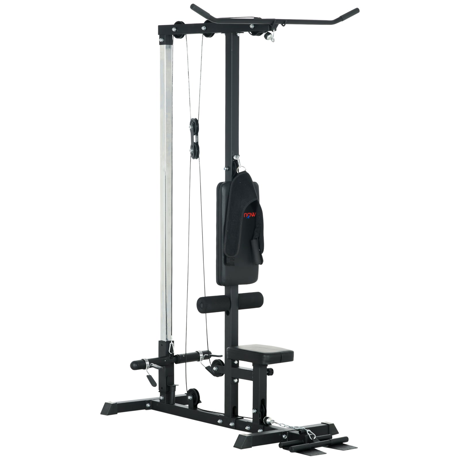 Pull Up Bar Stand Power Cage With Adjustable Seat | Black