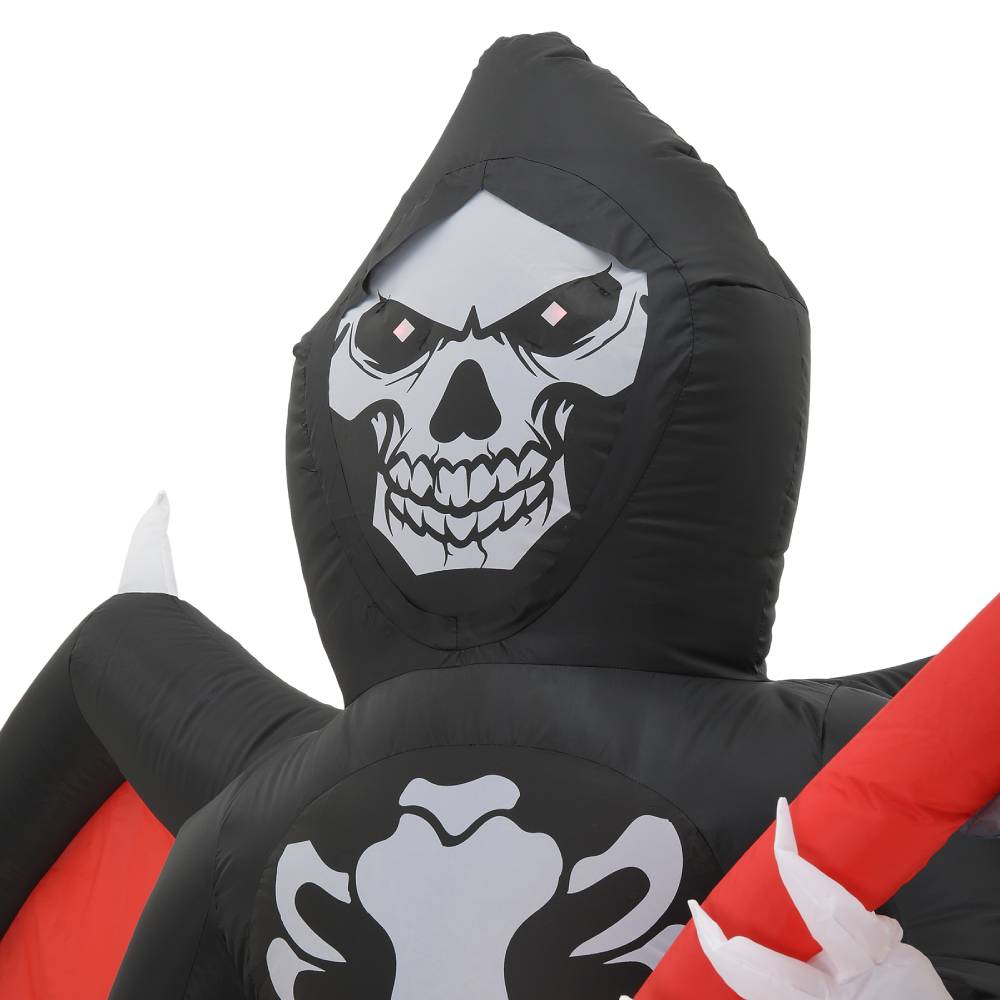 8ft Halloween Inflatable Grim Reaper With Built-in Led Lights