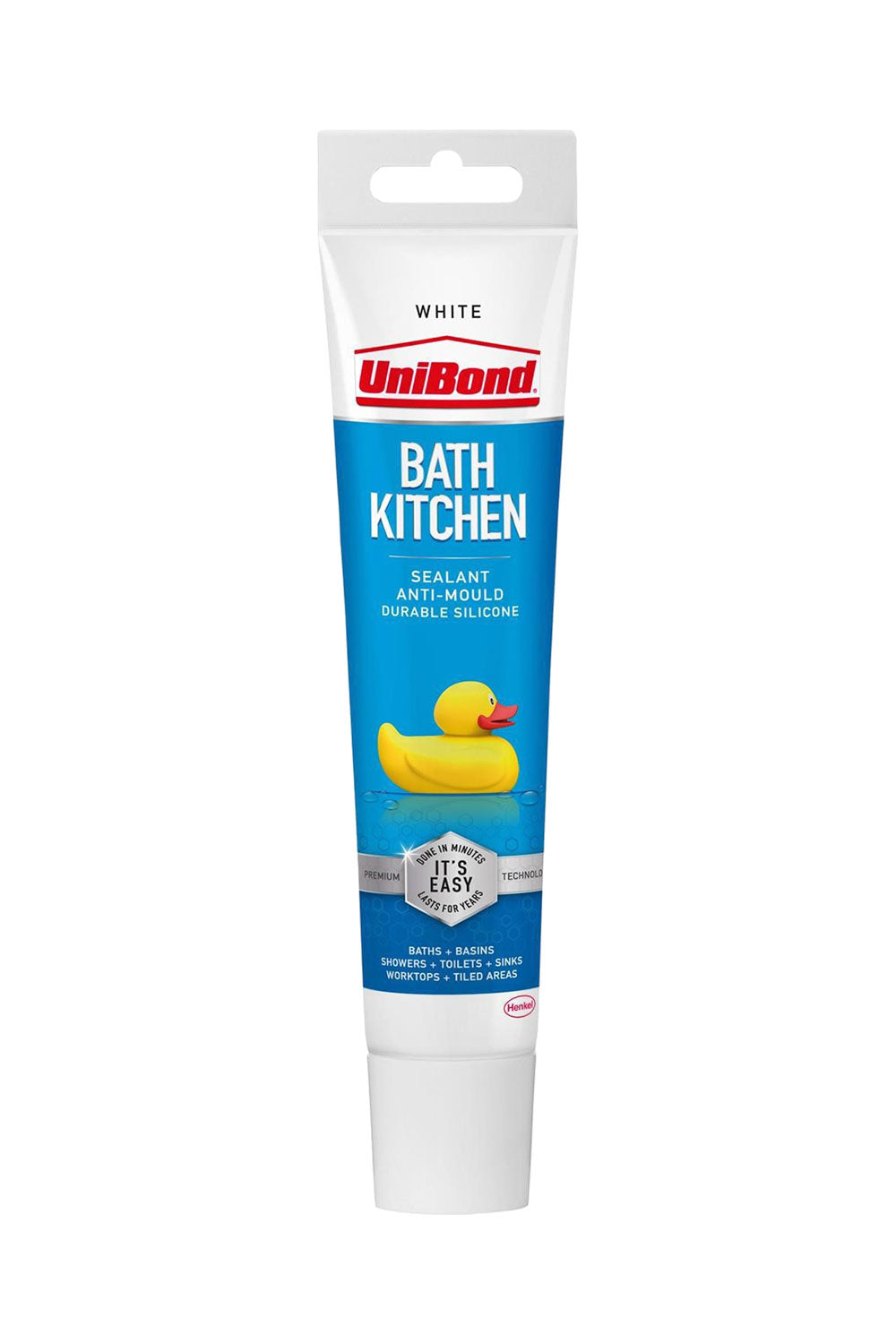 Unibond Silicone Sealant Anti-Mould & Waterproof for Kitchen & Bathroom, 50ml