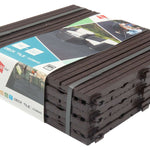 Pack Of 10 Cosmo Garden Patio Cosmopolitan Interlocking Decking Tiles | Brown