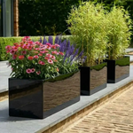 Zinc Galvanised Trough Planter | 120cm x 40cm x 40cm | Black Gloss