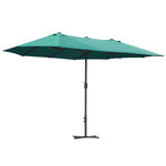 4.6m Double-sided Sun Umbrella W/ Base | Dark Green