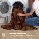 Electric Heated Blanket Chocolate Micro Fleece With 9 Heat Settings