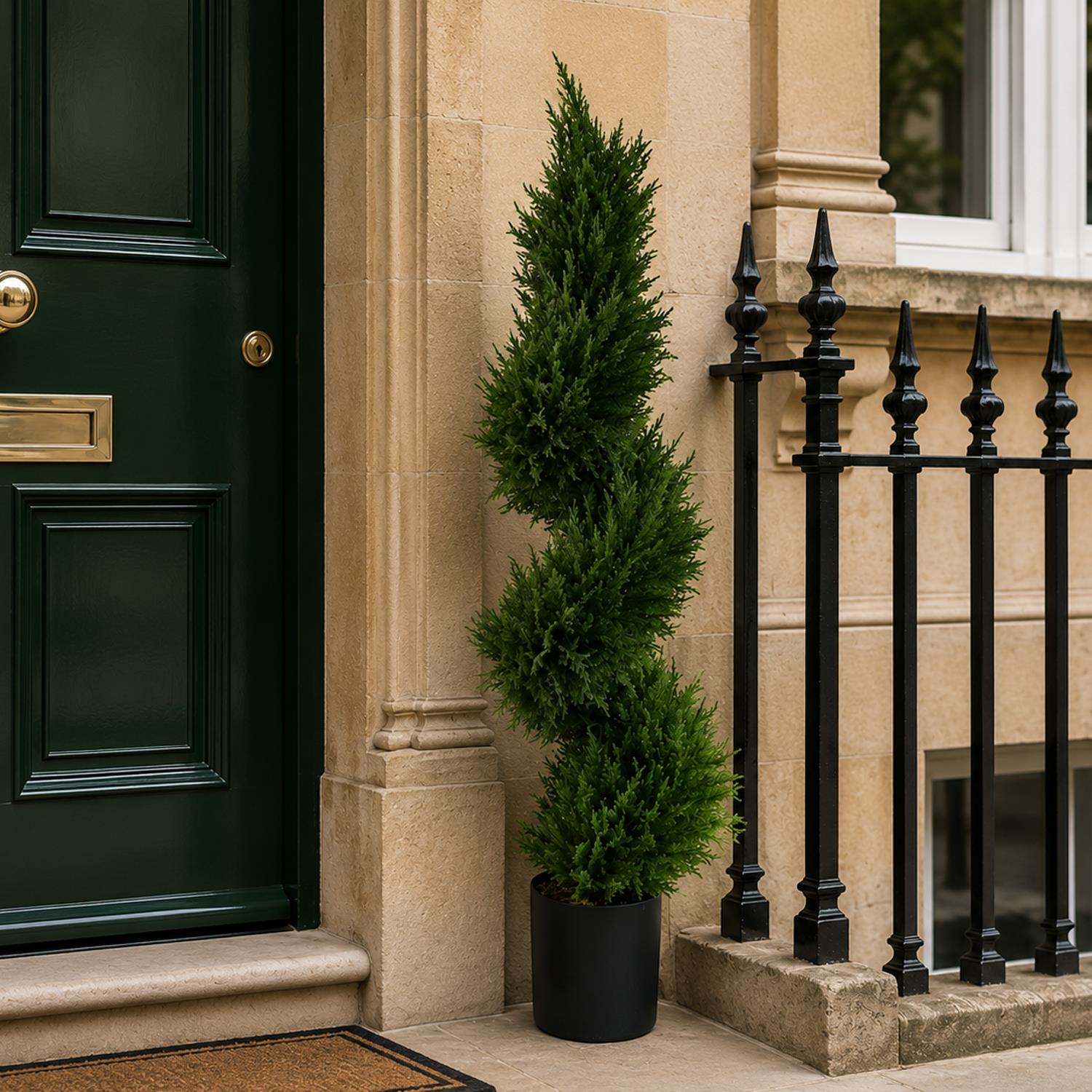 120cm Pair Of Spiral Cypress Tree Artificial Topiary