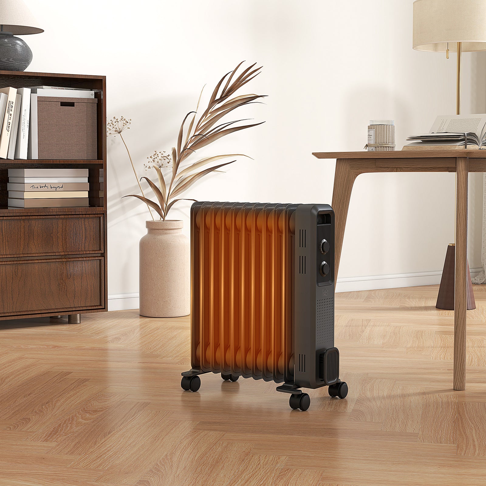 7/9/11 Fin Oil Filled Radiator Portable On Wheels | Large | Grey