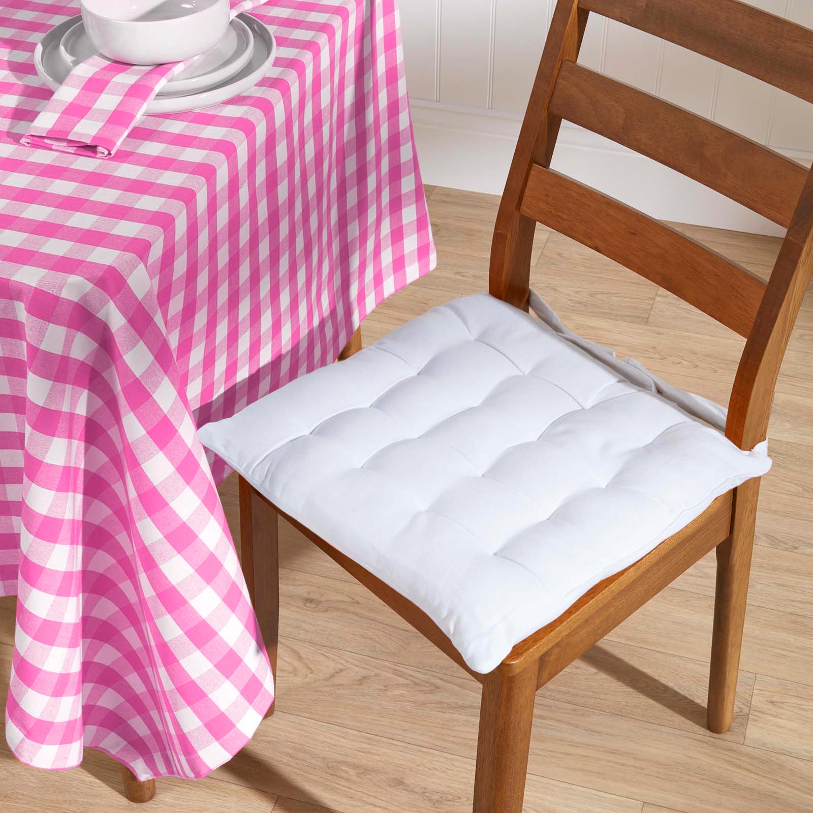 Block Check Cotton Gingham Napkins, Set Of 4 | 45cm x 45cm | Pink
