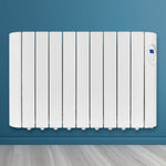 Electric Panel Heater Oil Filled Radiator Day Timer Wall Mounted Low Energy Retention Digital Thermostat Convector | 1800w | White