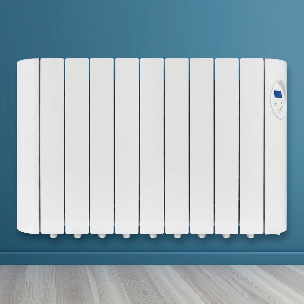 Electric Panel Heater Oil Filled Radiator Day Timer Wall Mounted Low Energy Retention Digital Thermostat Convector | 1800w | White