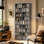 HOMCOM 640 Cd Storage Unit 360 Dvd Storage Tower W/ 18 Compartments