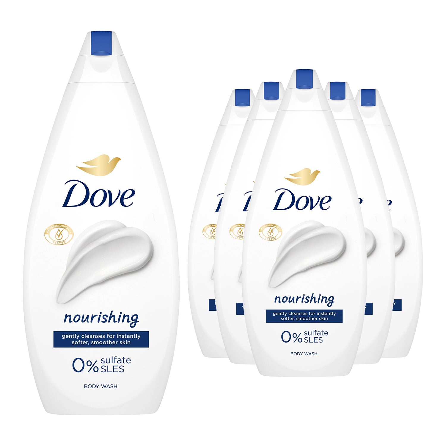 Body Wash 0% Sulfate SLES Nourishing Moisture Soft Smooth Skin, 6x720ml