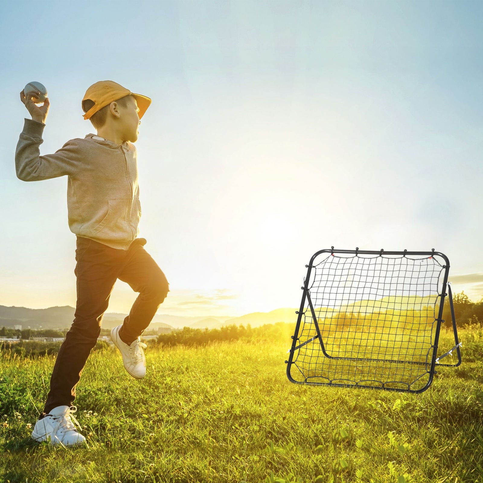 Rebounder Net Practise Football Target Goal | Black