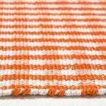 Cotton Gingham Check Rug Hand Woven | 120cm x 80cm | Orange